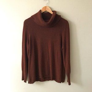 Talbots 100% cashmere cowl neck sweater in deep rust